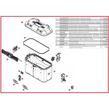 Givi Z9861MDXR Rinforzo meccanismo sgancio interno Destro Dolomiti DLMK36