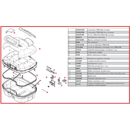 Givi Z2282FNM fondo montato valigia laterale Trekker II TRK35