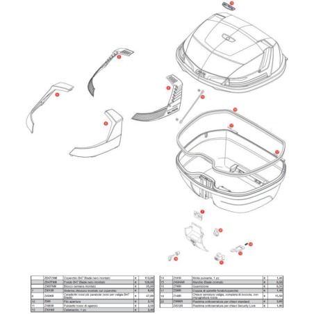 Givi C47B913 Cover bianca per bauletto B47 Blade