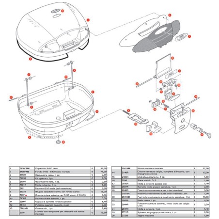 GIVI Z450CNM Coperchio bauletto Monolock E450 Nero