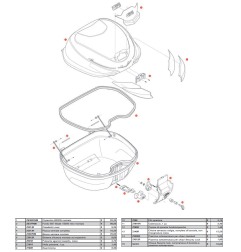 Coperchio bauletto Givi ZB360CNM montato monolock B360N