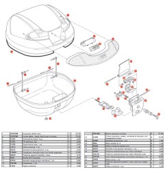 Coperchio di ricambio Givi Z340CNTM valigie E340 Tech nero montato