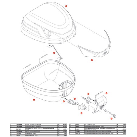 Catadiottro + sottocatadiottro Givi Z2750R per valigie B27N