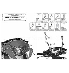 A315A Givi attacchi per parabrezza 311A e 315A su Honda SH 125-150 2009 