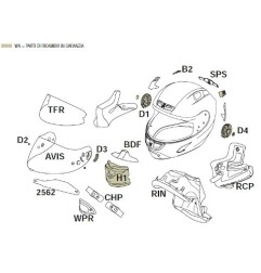 Cursore spoiler posteriore Bianco casco X-Lite X803 SPSPS00000018