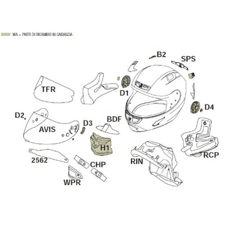 Cursore spoiler posteriore Nero opaco casco X-Lite X803 / RS / Ultra carbon SPSPS00000017