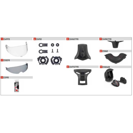Imbottitura interna completa casco Givi X.21 Challenger / X.22 Planet / X.20 Expedition