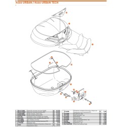Kappa Z4614A900R Placca centrale bauletto K466 Urban Monolock