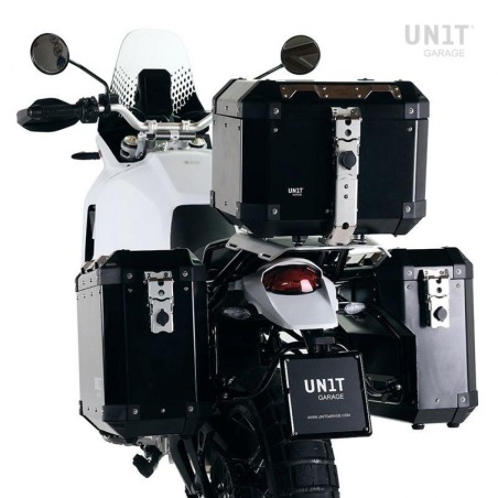 Unit Garage AL2C_BL+3901 Coppia valigie alluminio Ducati DesertX 2022