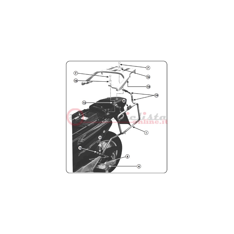 Portavaligie laterale mokokey per Honda XL 650V Transalp 00  07 KL167