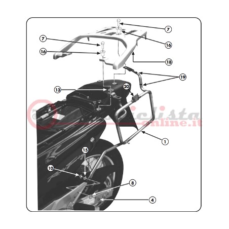 Portavaligie laterale mokokey per Honda XL 650V Transalp 00  07 KL167