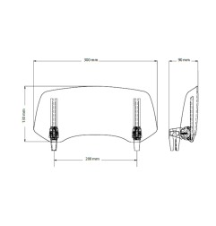 Puig 20764H Deflettore Clip-On 2.0 universale regolabile inclinabile Fumè