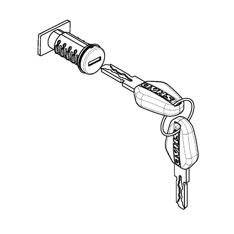 Shad D1TRBO1R Kit Cilindro e chiave serratura Bauletto TERRA