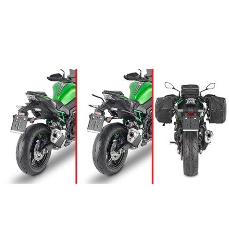 Givi TR4118 Telaietti laterali Remove-X sgancio rapido Kawasaki Z900 dal 2020