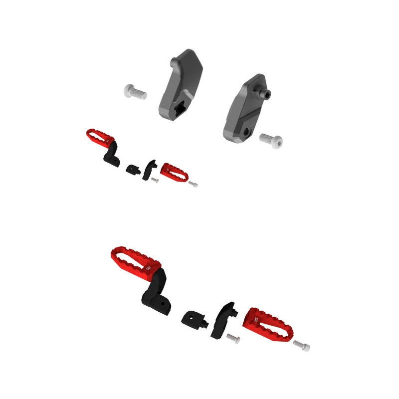 Poggiapiedi Universale Per Moto CNC - Pedane Per Manubrio 25-32 Mm, Nero - Foto 9