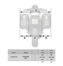 Unit Garage AL2C_BL+3206_BL Valigie alluminio Atlas Yamaha Tenerè 700