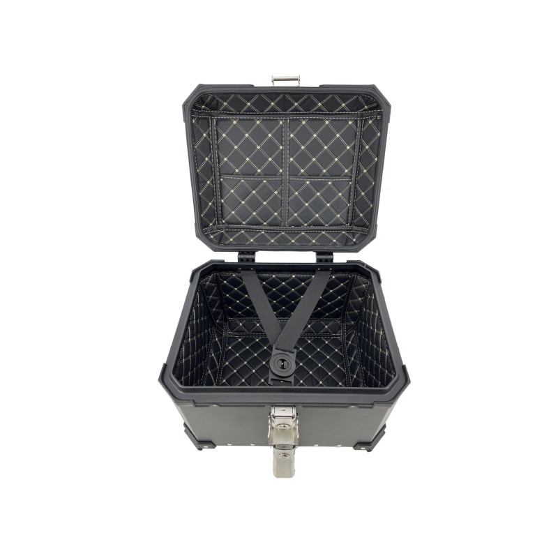 HMLTD Bauletto Moto Alluminio 45L Portamoto - Borsa Bagagliaio Universale Rimovibile - Nero