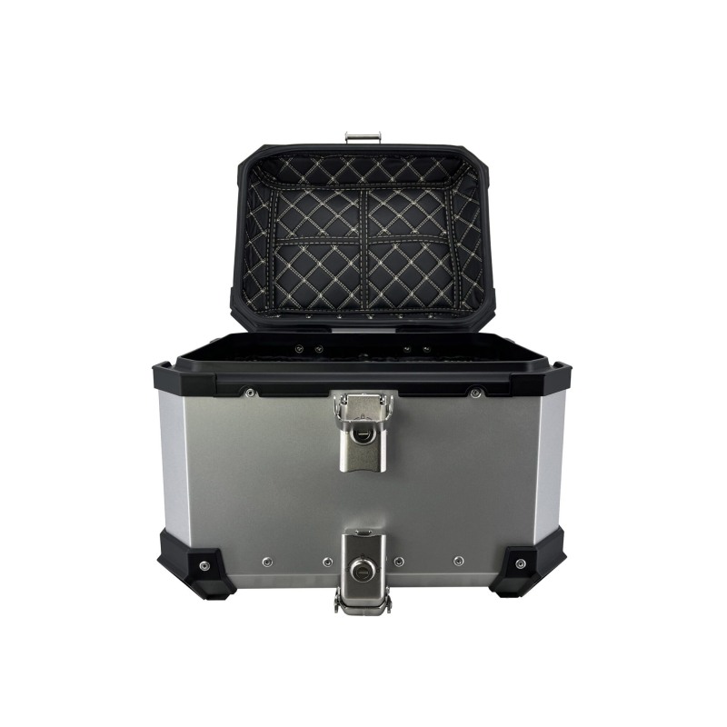 Bauletto Moto In Alluminio - 45 Litri, Nero, Impermeabile, Per Casco E Bagagli, Universale