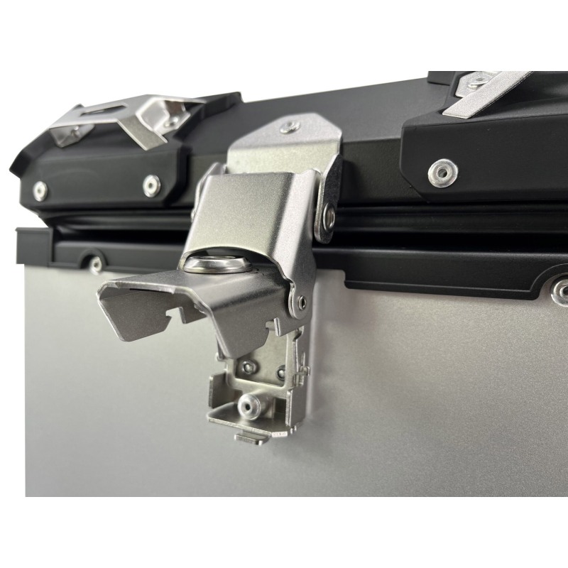 Bauletto Moto In Alluminio 65L Argento - Impermeabile IP68, Con Cuscino Schienale E Serratura Di Sicurezza