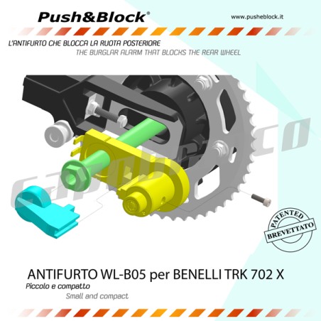Push&Block WL-B05 Antifurto blocca ruota Benelli TRK 702 X dal 2023