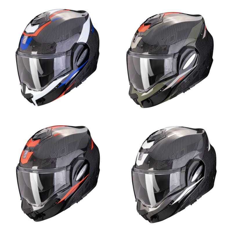 Casco ribaltabile Scorpion Exo-Tech EVO Carbon Rover Flip Back