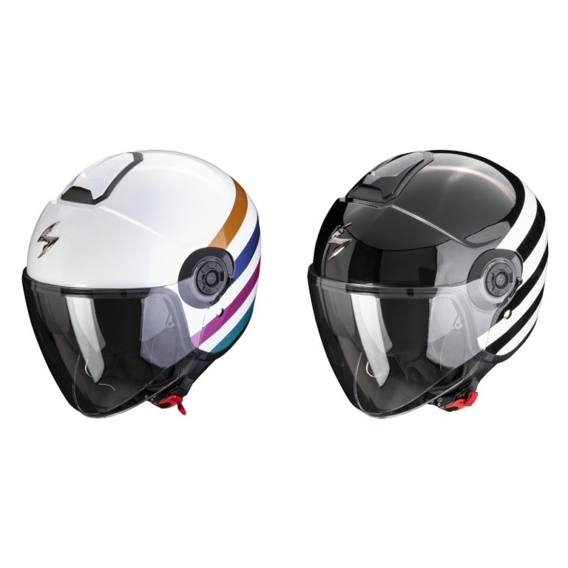 Abbigliamento Moto e Accessori - Jet Casco Moto Visiera Doppia Scooter ECE  22-06 Certificato Nero Opaco Verde