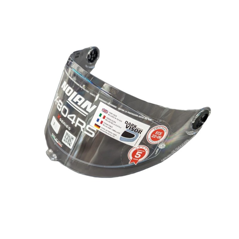 Visière Dark Inox Flat Black Pour Casque Nolan - Plaquette De Remplacement - Modèle N21Visor - Coupe Universelle