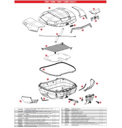 Coperchio di ricambio Givi ZV58CNM per bauletto V58 Maxia 5