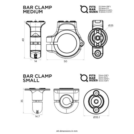 Quad Lock QLP-360-BCM Base morsetto 360 - Medium