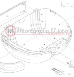 ZV56FNTM Ricambi Bauletto GIVI V56NT - V56NNT MAXIA - Fondo bauletto montato per V56NT-V56NNT