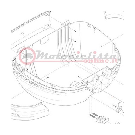 ZV56FNTM Ricambi Bauletto GIVI V56NT - V56NNT MAXIA - Fondo bauletto montato per V56NT-V56NNT