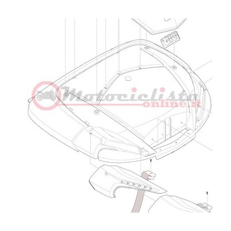 ZV56CNNTM Ricambi Bauletto GIVI V56NNT MAXIA - Coperchio V56NNT montato