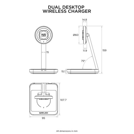 Quad Lock QLM-2DWC Caricatore wireless Mag Dual