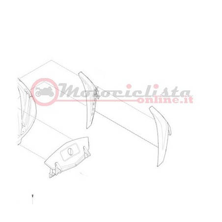 Z561KITR Ricambi Bauletto GIVI V56N - V56NN MAXIA - Catadiottri fascione rossi con parabole cromate