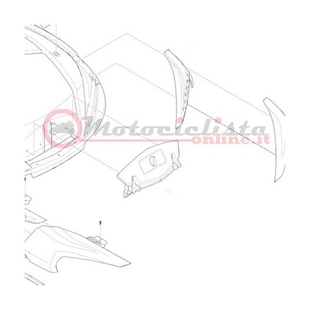 Z562R Ricambi Bauletto GIVI V56N - V56NN V56NT - V56NNT MAXIA - Dente aggancio coperchio completo