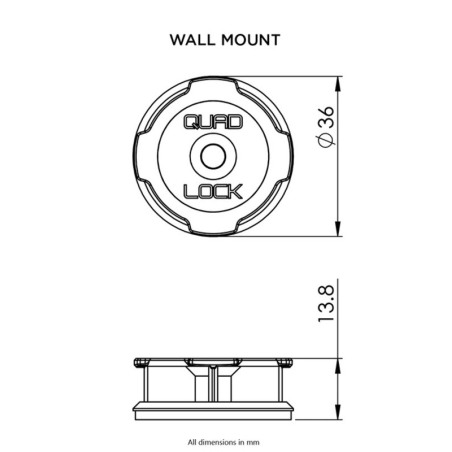 Quad Lock QLM-WAL-2 Supporto a parete adesivo