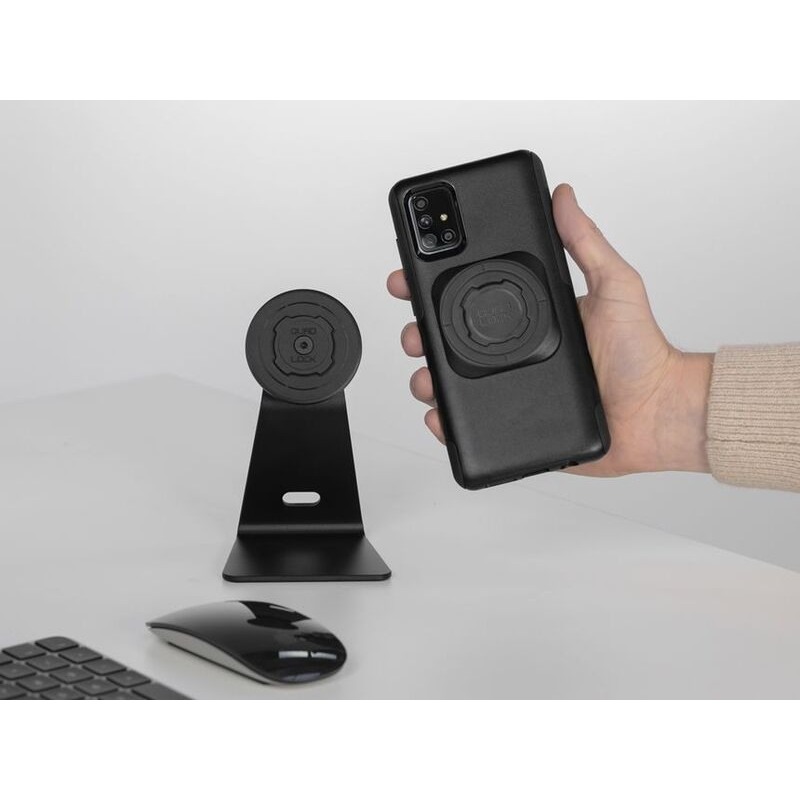 Adattatore Quad Lock Universale Per Smartphone: Sicuro E Robusto Per Moto, Bici, Auto E Scrivania (Nero)