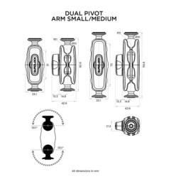 Quad Lock QLP-360-DPS 360 braccio a doppio perno - versione piccola