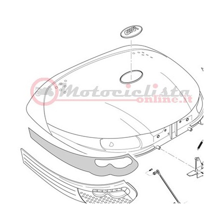 Z55CNM Ricambi Bauletto GIVI E55 Maxia 3 - E55 Maxia 3 Tech - Coperchio E55 nero montato