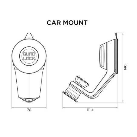 Quad Lock QLM-CAR-5 Supporto per auto al parabrezza/cruscotto