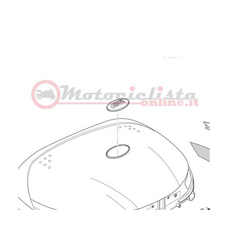 ZV55R Ricambi Bauletto GIVI E55 Maxia 3 - E55 Maxia 3 Tech - Logo Givi adesivo