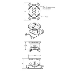 Quad Lock QLM-BMP-BL Montaggio del manubrio/gambo della bici