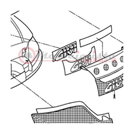 Z229 Ricambi Bauletto GIVI V46 - V46 TECH Scritta GIVI cromata