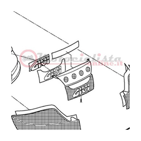 Z732KIT Ricambi Bauletto GIVI V46 - V46 TECH Gruppo catadiottro centrale V46 con fondo riflettente