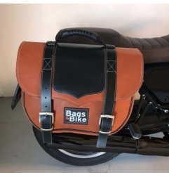 Bags&Bike CLASSIC-01-CN Coppia Di Borse Laterali Modello Classic Cuoio E Nera Per Moto Guzzi V7 2021