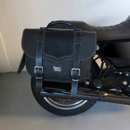 Bags&Bike CLASSIC-01-N Coppia Di Borse Laterali Modello Classic Nera Per Moto Guzzi V7 2021
