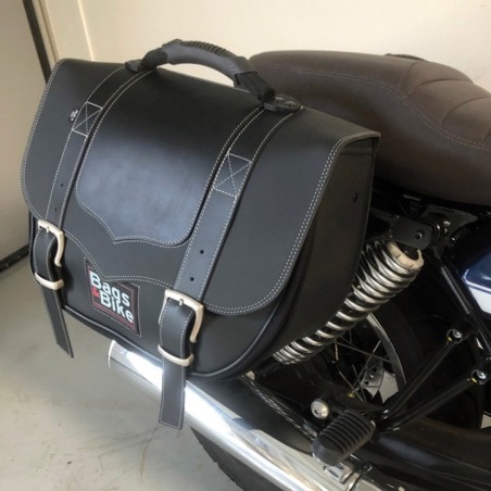 Bags&Bike CLASSIC-01-N-S Coppia Di Borse Laterali Modello Classic Nera Per Moto Guzzi V7 2021 Special