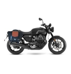 Bags&Bike CLASSIC-01-NC Coppia Di Borse Laterali Modello Classic Nera E Cuoio Per Moto Guzzi V7 2021