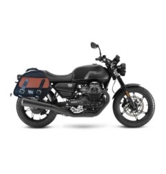 Bags&Bike EXPLORER 2 Coppia Di Borse Laterali Modello Explorer Nera E Cuoio Per Moto Guzzi V7 2021