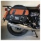 Bags&Bike EXPLORER/N/C/IC Coppia Di Borse Laterali Modello Explorer Nera E Cuoio Per Interceptor E Continental Royal Enfield